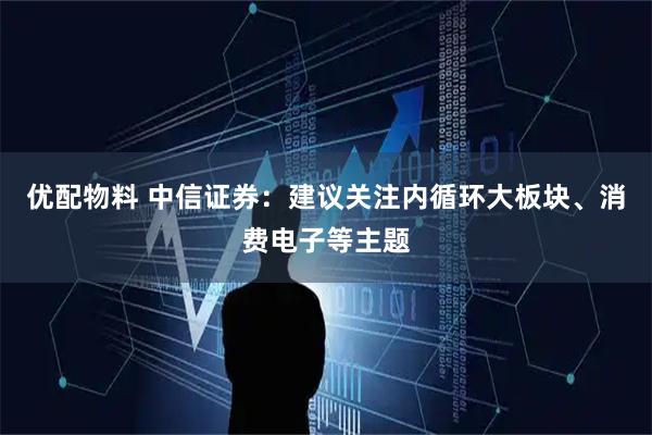 优配物料 中信证券：建议关注内循环大板块、消费电子等主题