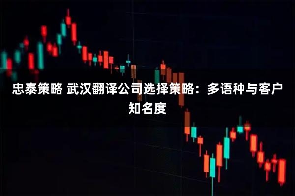 忠泰策略 武汉翻译公司选择策略：多语种与客户知名度